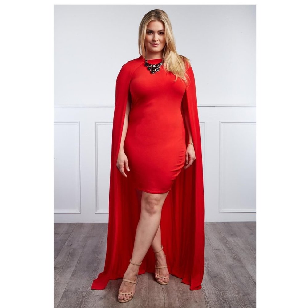 NWT GS LOVES ME Cape Dress Plus